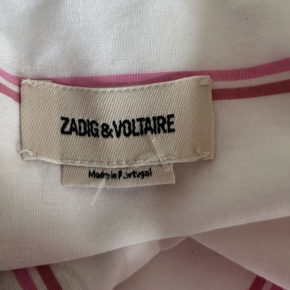 Zadig and Voltaire Tais Pop Raye Brod Shirt in vieux rose medium - Picture 8 of 9